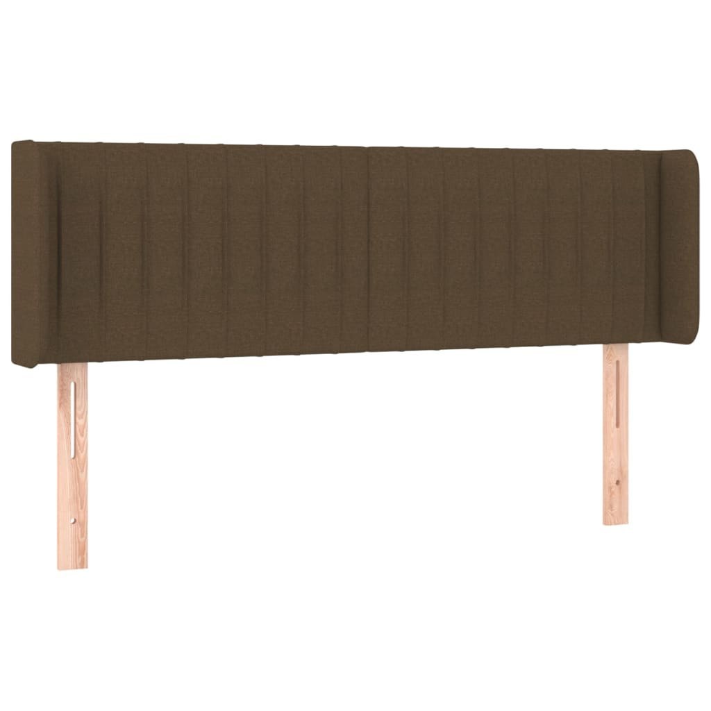 Zagłówek do łóżka z LED, ciemnobrązowy, 147x16x78/88cm, tkanina Lumarko! Lumarko!