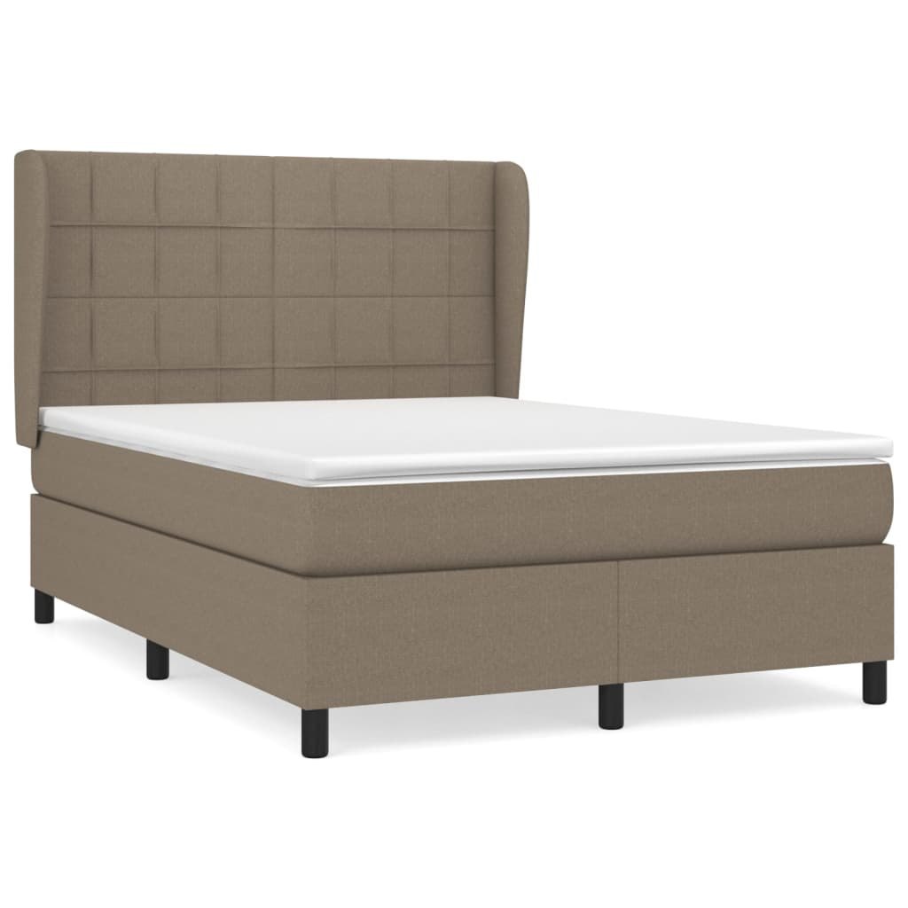 Łóżko kontynentalne z materacem, taupe, tkanina, 140x190 cm Lumarko! Lumarko!