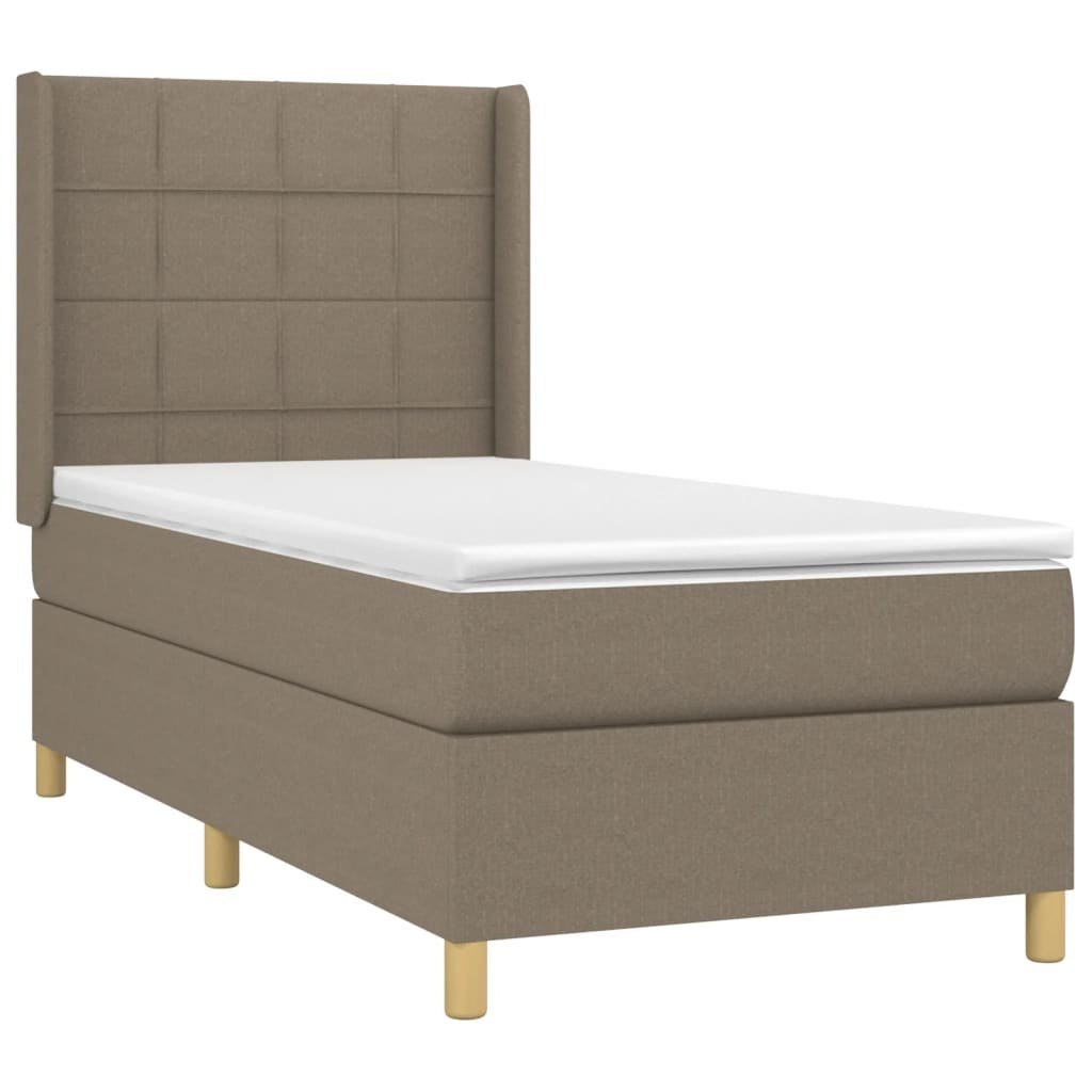 Łóżko kontynentalne z materacem, taupe, 80x200 cm, tkanina Lumarko! Lumarko!