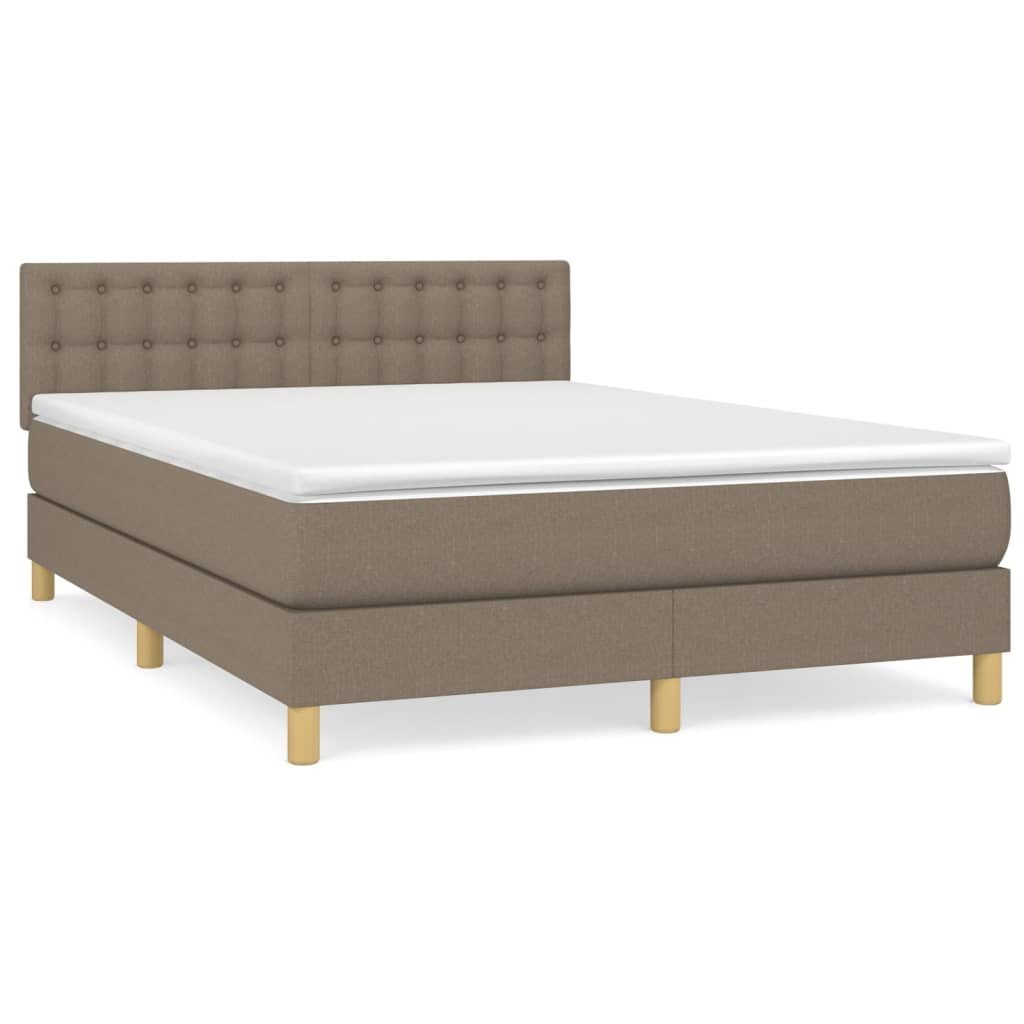 Łóżko kontynentalne z materacem, taupe, tkanina, 140x190 cm Lumarko! Lumarko!