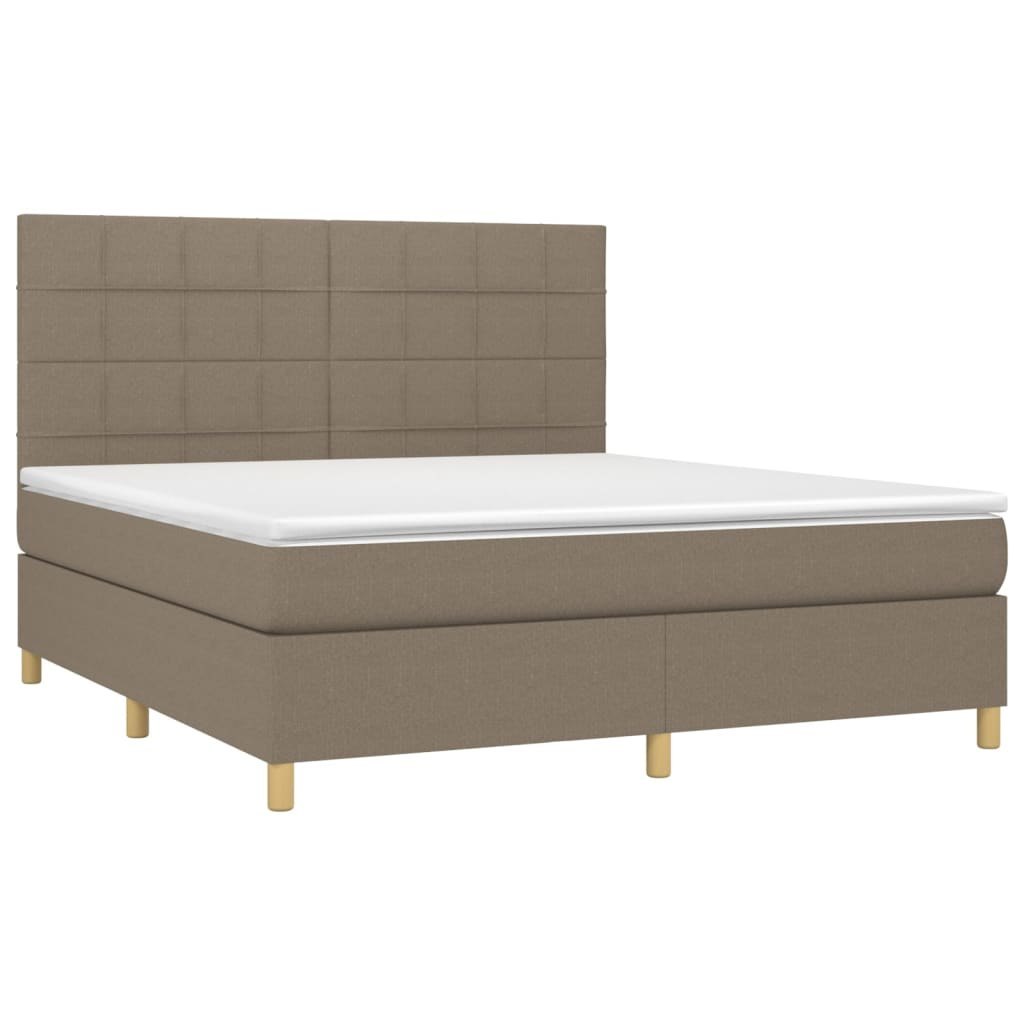 Łóżko kontynentalne z materacem, taupe, 160x200 cm, tkanina Lumarko! Lumarko!