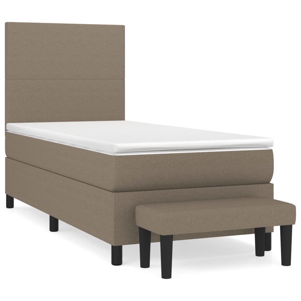 Łóżko kontynentalne z materacem, taupe, tkanina, 80x200 cm Lumarko! Lumarko!