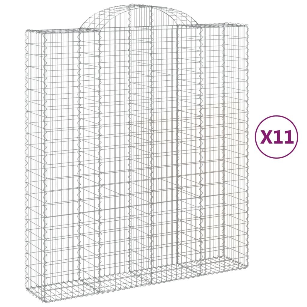 Kosze gabionowe, 11 szt, 200x50x220/240cm, galwanizowane żelazo Lumarko! Lumarko!