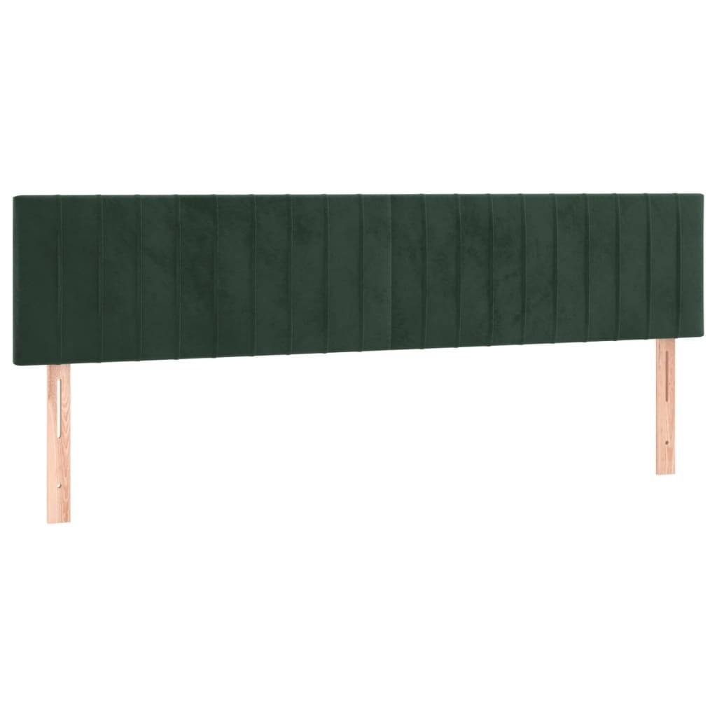 Zagłówki do łóżka, 2 szt., ciemnozielony, 80x5x78/88cm, aksamit Lumarko! Lumarko!
