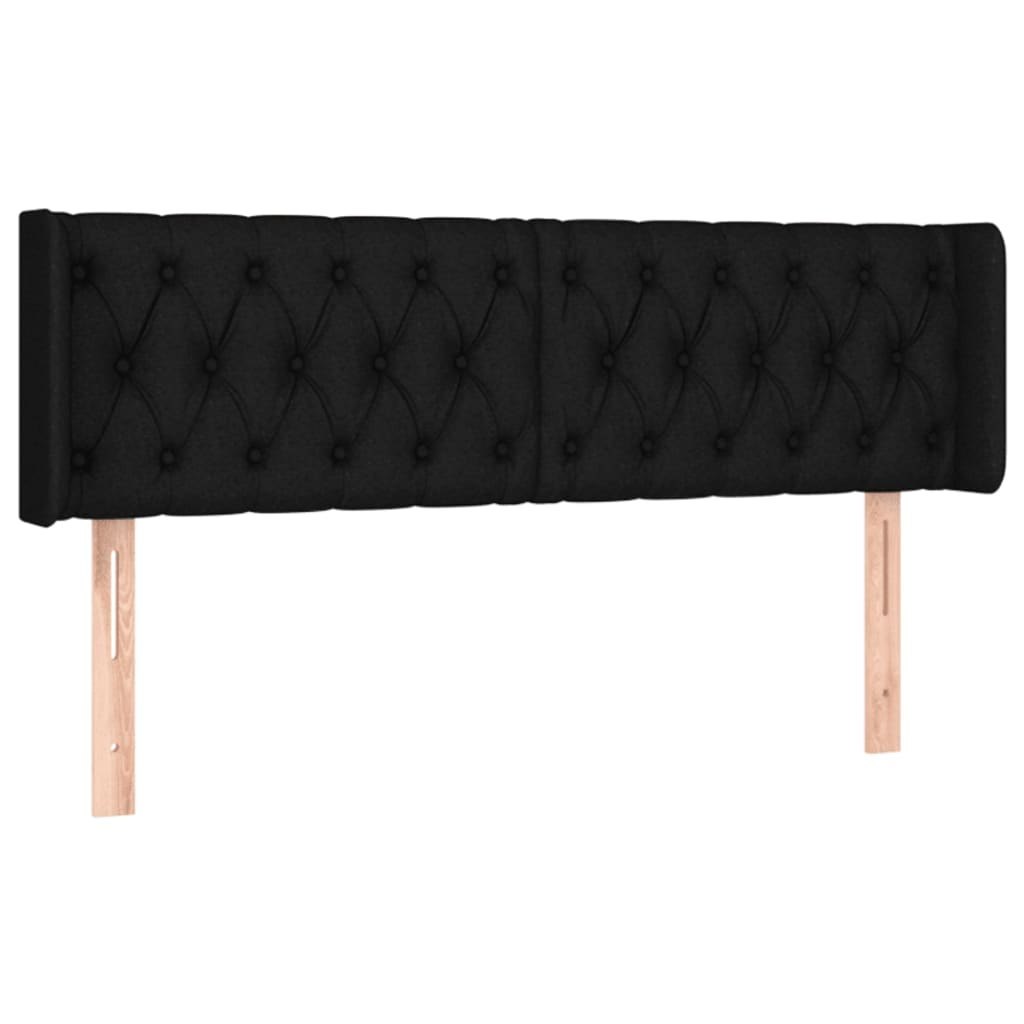 Zagłówek do łóżka z LED, czarny, 147x16x78/88 cm, tkanina Lumarko! Lumarko!