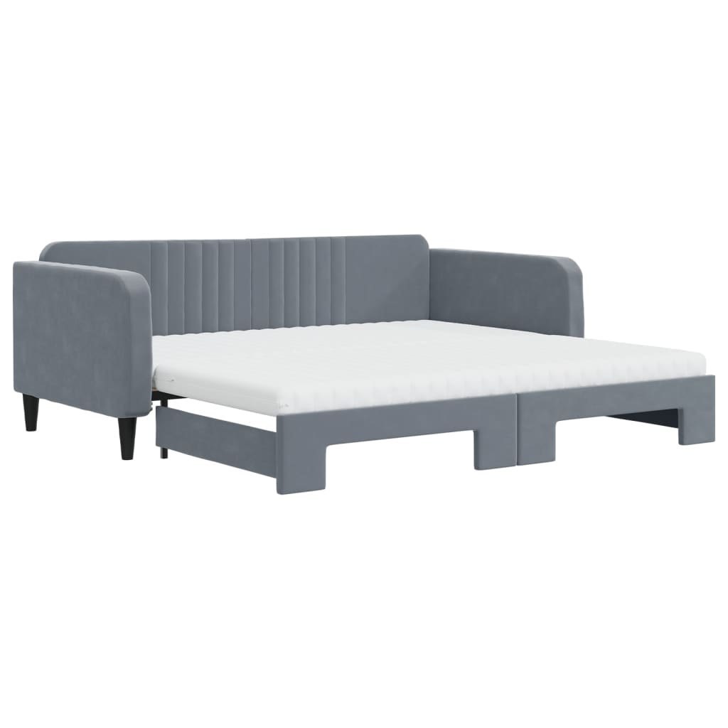 Sofa rozsuwana z materacami, ciemnoszara, 100x200 cm, aksamit Lumarko! Lumarko!