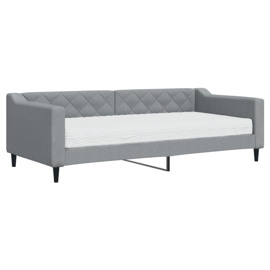 Sofa z materacem do spania, jasnoszara, 90x200 cm, tkanina Lumarko! Lumarko!