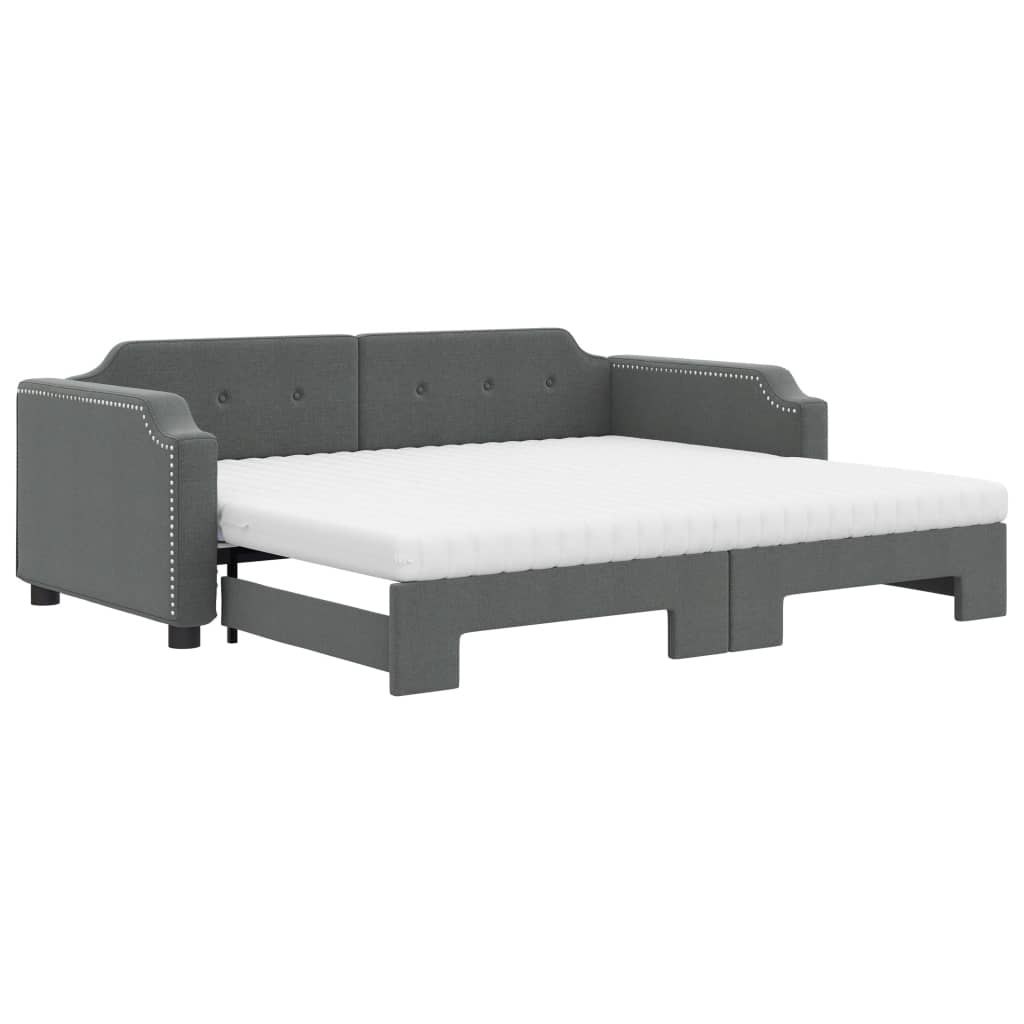 Sofa rozsuwana z materacami, ciemnoszara, 90x190 cm, tkanina Lumarko! Lumarko!