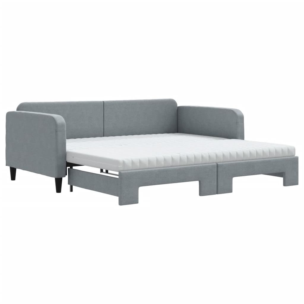 Sofa rozsuwana z materacami, jasnoszara, 100x200 cm, tkanina Lumarko! Lumarko!