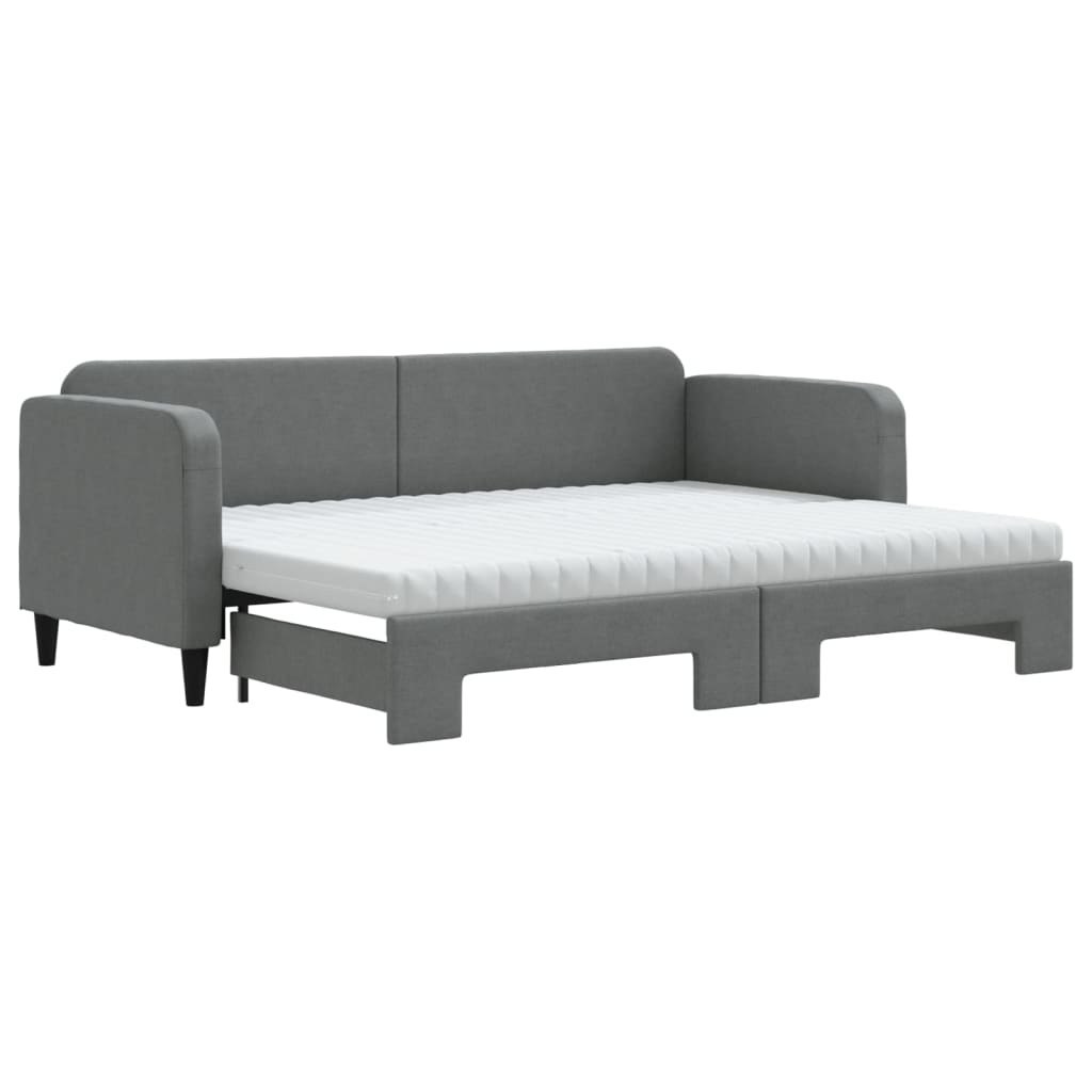Sofa rozsuwana z materacami, ciemnoszara, 80x200 cm, tkanina Lumarko! Lumarko!