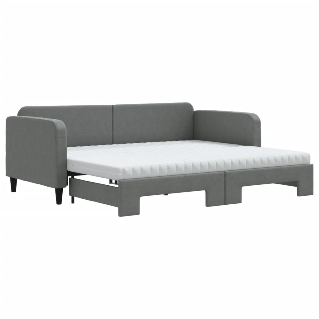 Sofa rozsuwana z materacami, ciemnoszara, 90x190 cm, tkanina Lumarko! Lumarko!