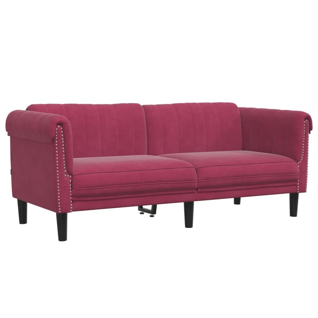 Sofa dwuosobowa, winna czerwień, aksamit Lumarko! Lumarko!