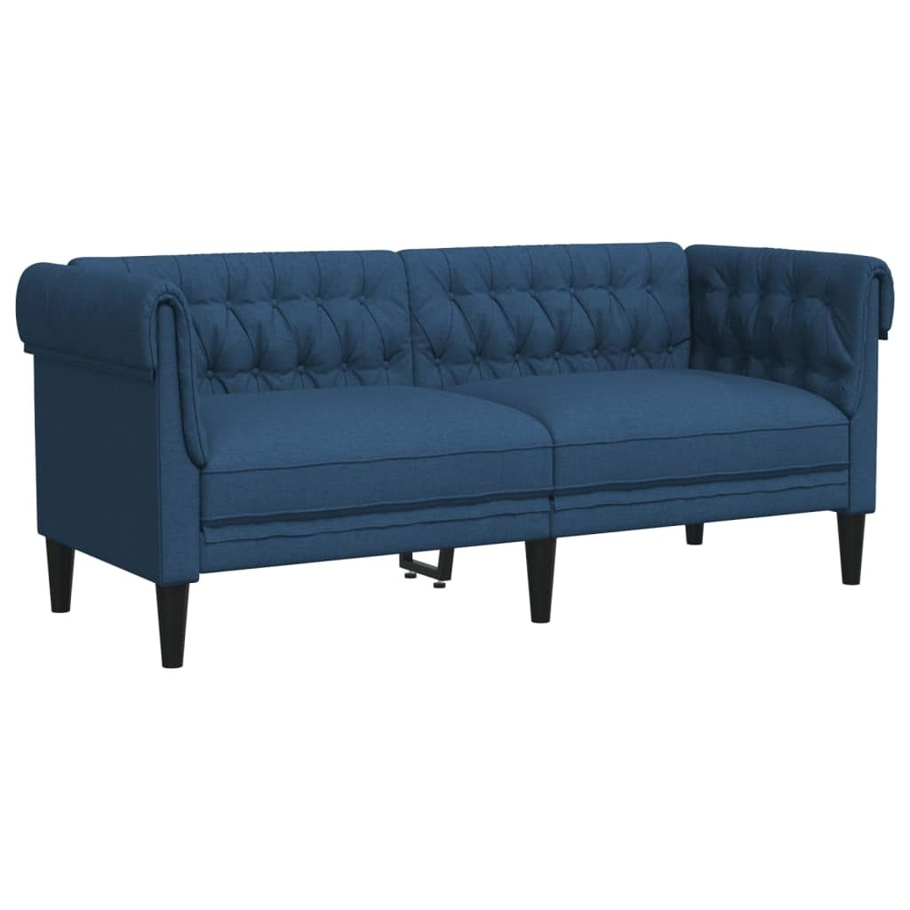 Sofa Chesterfield, dwuosobowa, niebieska, obita tkaniną Lumarko! Lumarko!