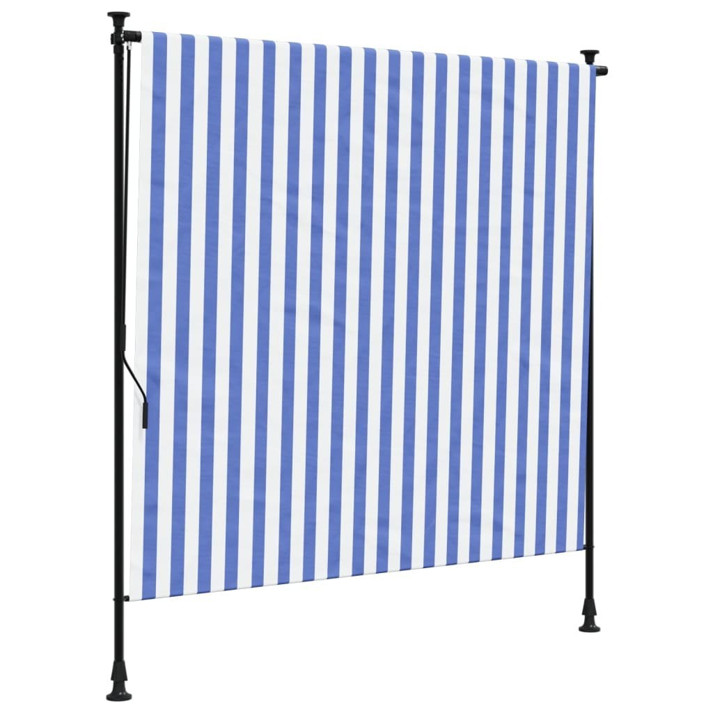 Roleta zewnętrzna, niebiesko-biała, 200x270 cm, tkanina i stal Lumarko! Lumarko!