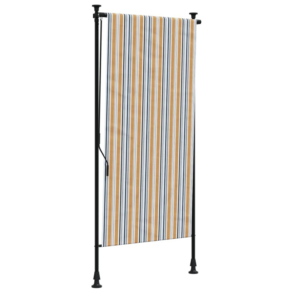 Roleta zewnętrzna, żółto-biała, 120x270 cm, tkanina i stal Lumarko! Lumarko!