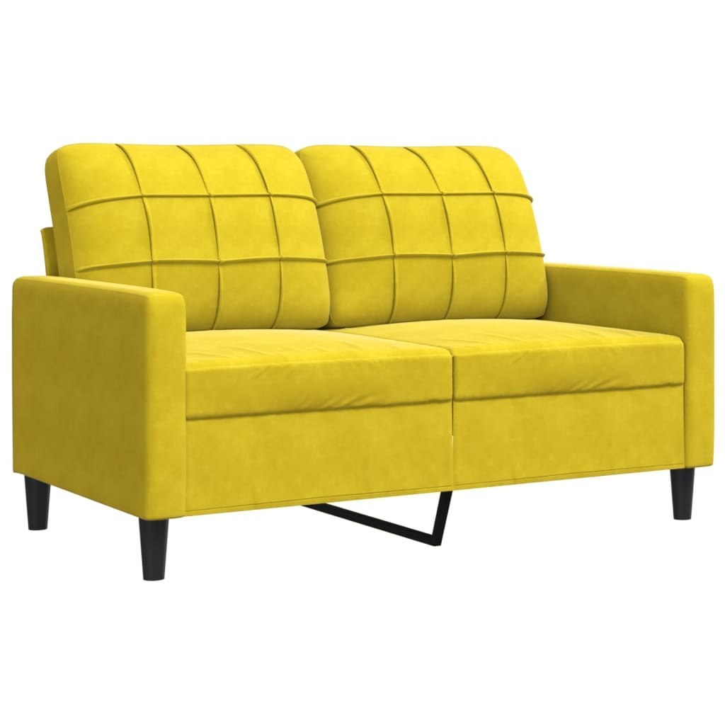 Sofa 2-osobowa, żółta, 120 cm, tapicerowana aksamitem Lumarko! Lumarko!
