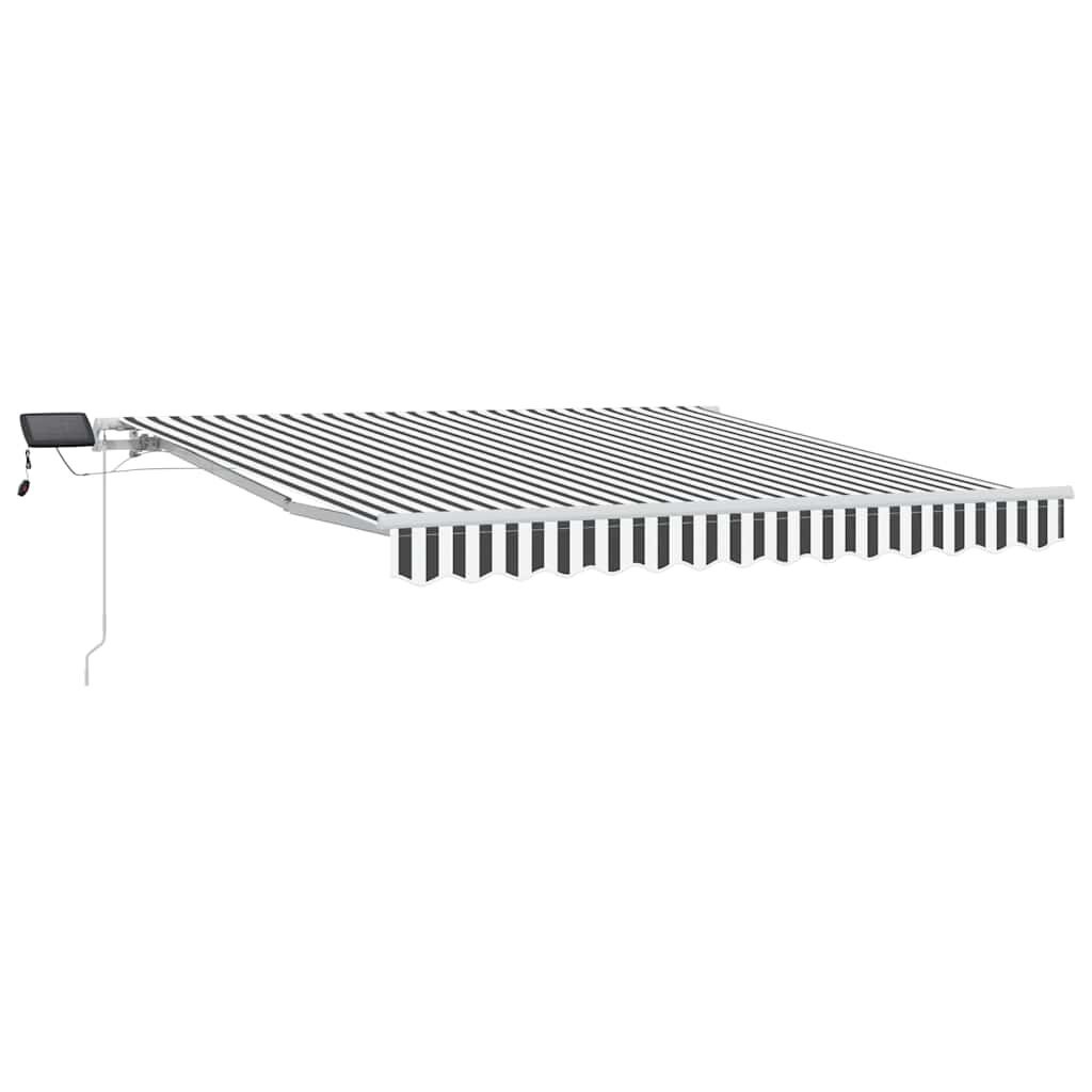 Ręcznie zwijana markiza z LED, antracytowo-biała, 300x250 cm Lumarko! Lumarko!