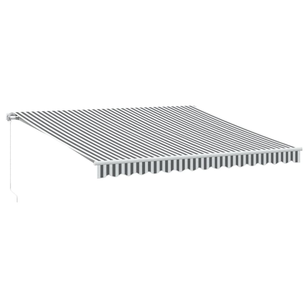 Ręcznie zwijana markiza z LED, antracytowo-biała, 400x350 cm Lumarko! Lumarko!