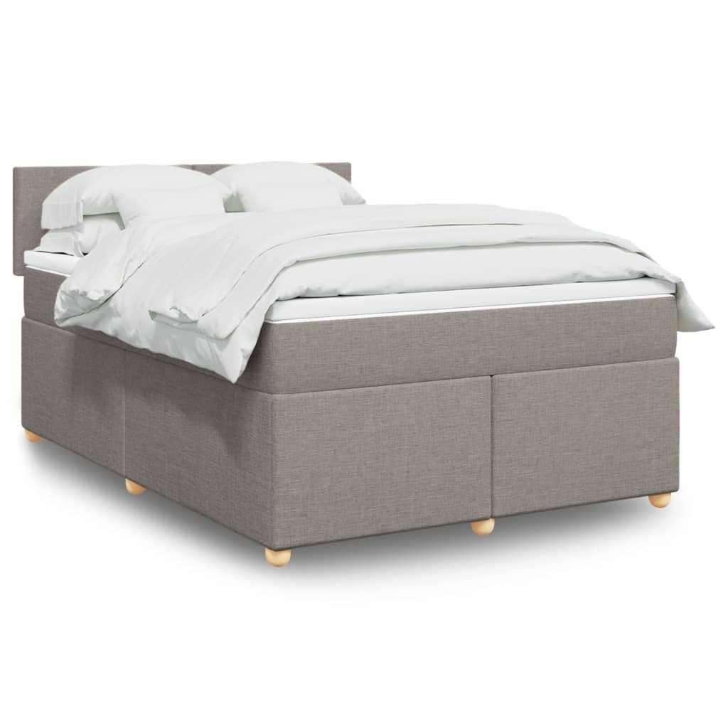 Łóżko kontynentalne z materacem, taupe, tkanina, 140x190 cm Lumarko! Lumarko!