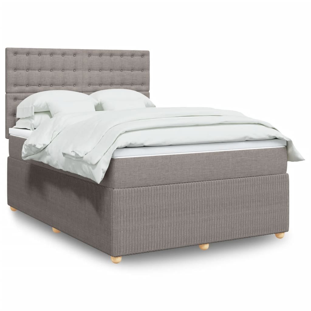 Łóżko kontynentalne z materacem, taupe, tkanina, 140x190 cm Lumarko! Lumarko!
