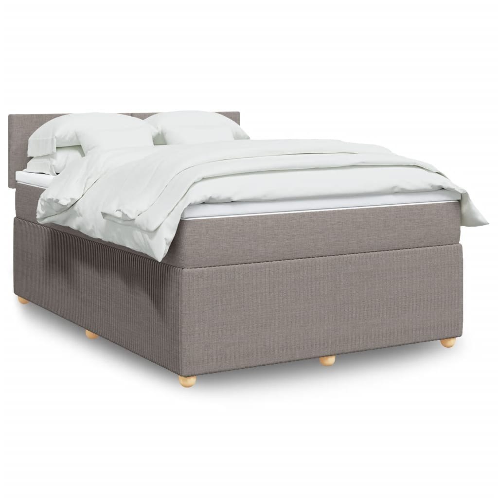 Łóżko kontynentalne z materacem, taupe, tkanina, 140x190 cm Lumarko! Lumarko!