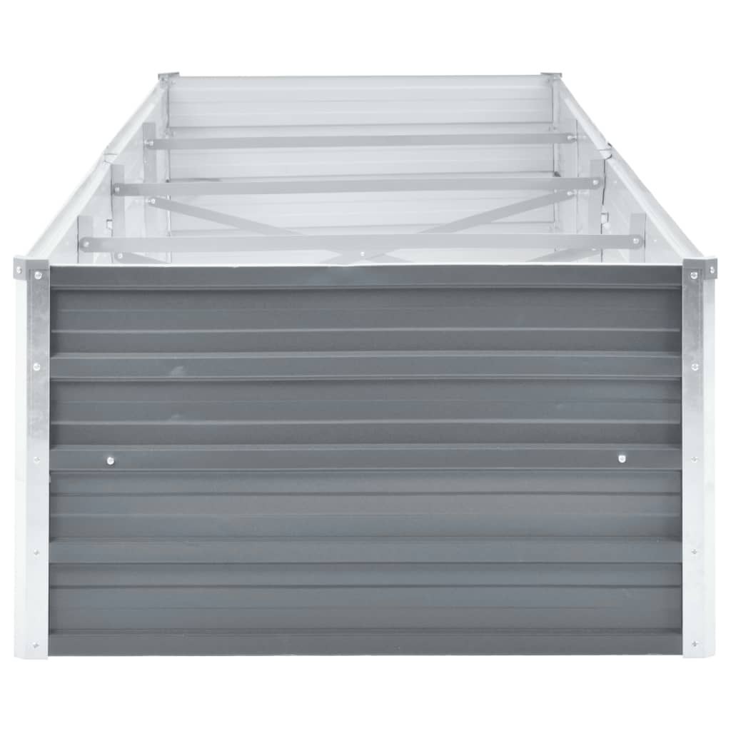 Podwyższona donica z galwanizowanej stali, 320x80x45 cm, szara Lumarko!