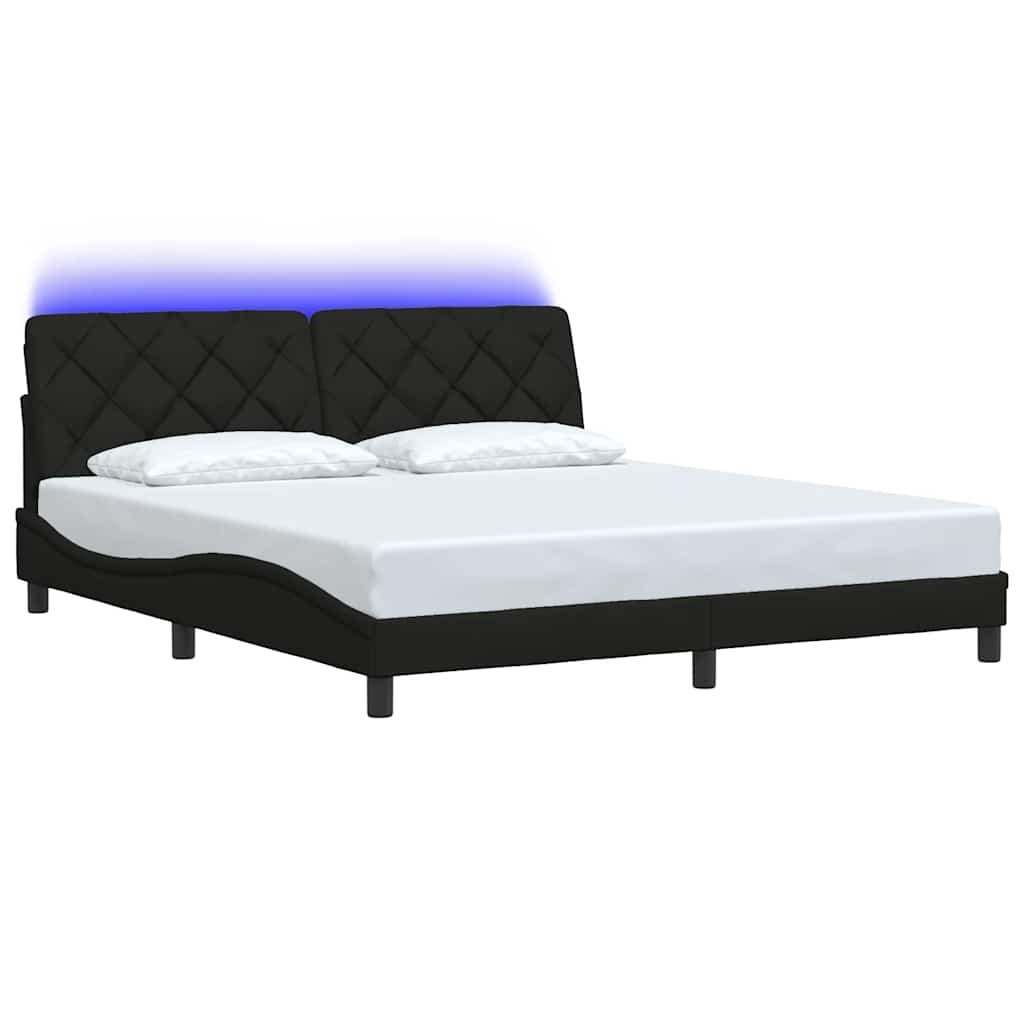 Rama łóżka z oświetleniem LED bez materaca Czarna 180x200 cm Lumarko! Lumarko!