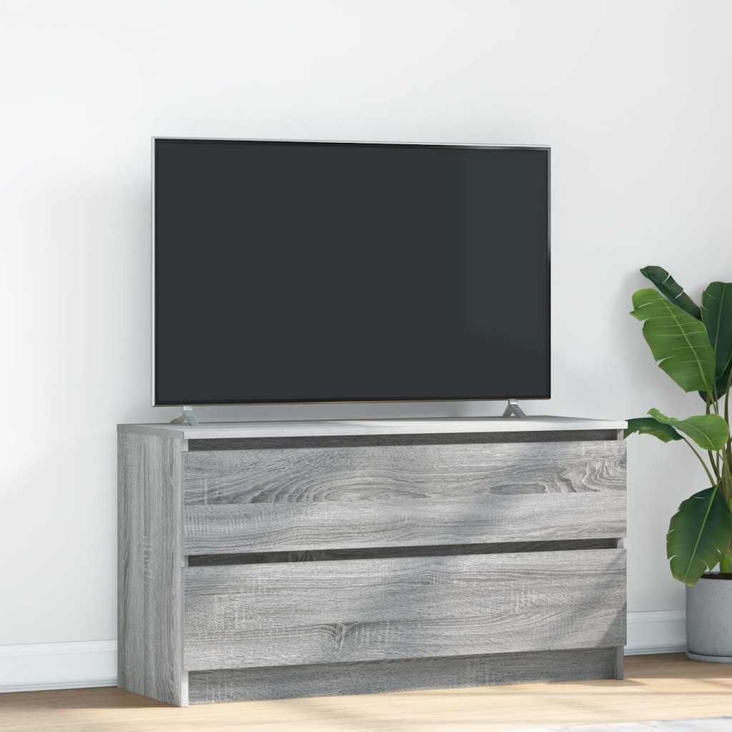 Szafka RTV Szara Sonoma 100x35x54 cm Drewno klejone Lumarko! Lumarko!