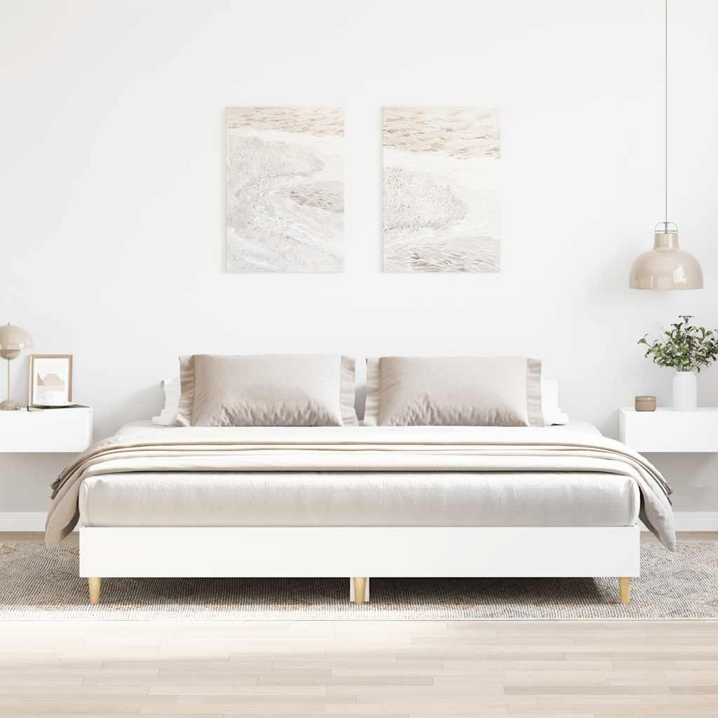 Rama łóżka bez materaca Biała 160x200cm Drewno klejone Lumarko! Lumarko!