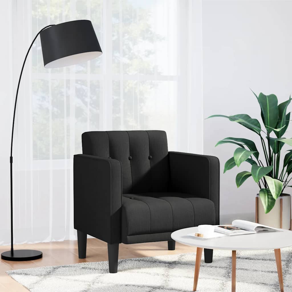 Sofa Fotel z Podłokietnikami Czarny 53 cm Tkanina Lumarko! Lumarko!