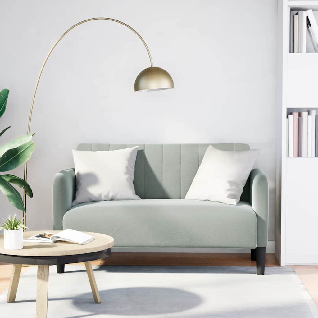 Sofa dwuosobowa Jasnoszara 109 cm Aksamit Lumarko! Lumarko!