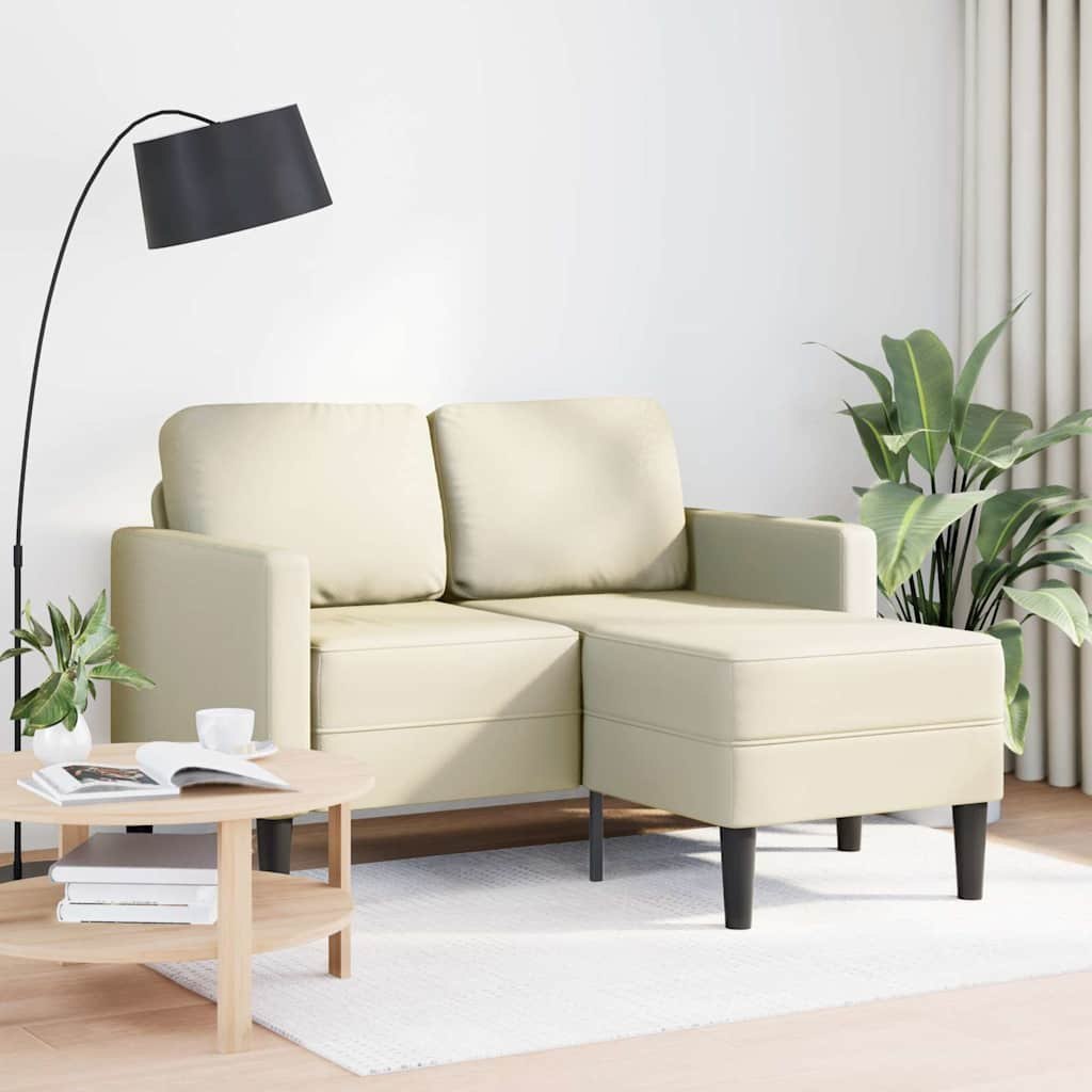 Sofa 2-osobowa z leżanką w kształcie litery L, kremowa, 125 cm Lumarko! Lumarko!