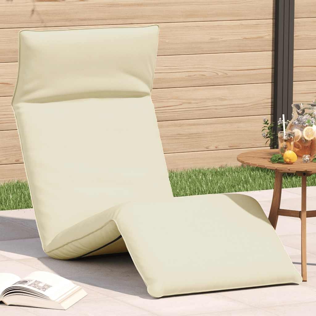 Leżak składany kremowy 175x54x8,5 cm tkanina Oxford Lumarko! Lumarko!