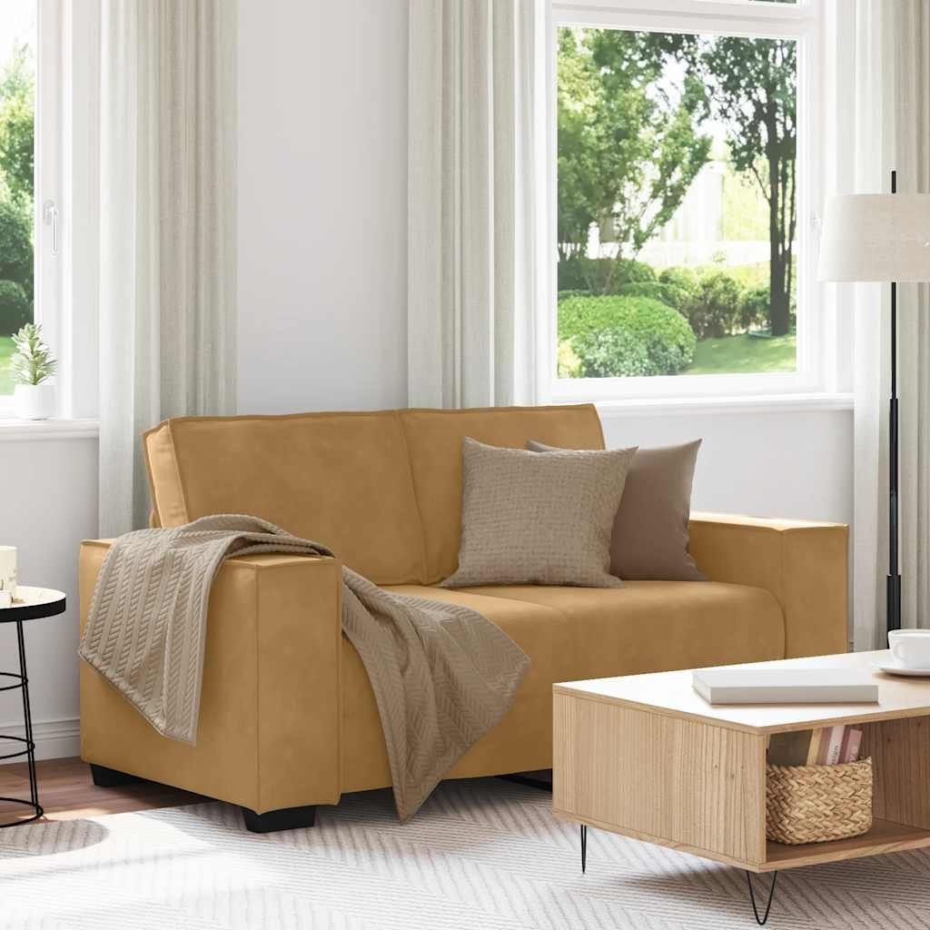 Sofa 2-osobowa, brązowy, 120 cm, tapicerowana aksamitem Lumarko! Lumarko!