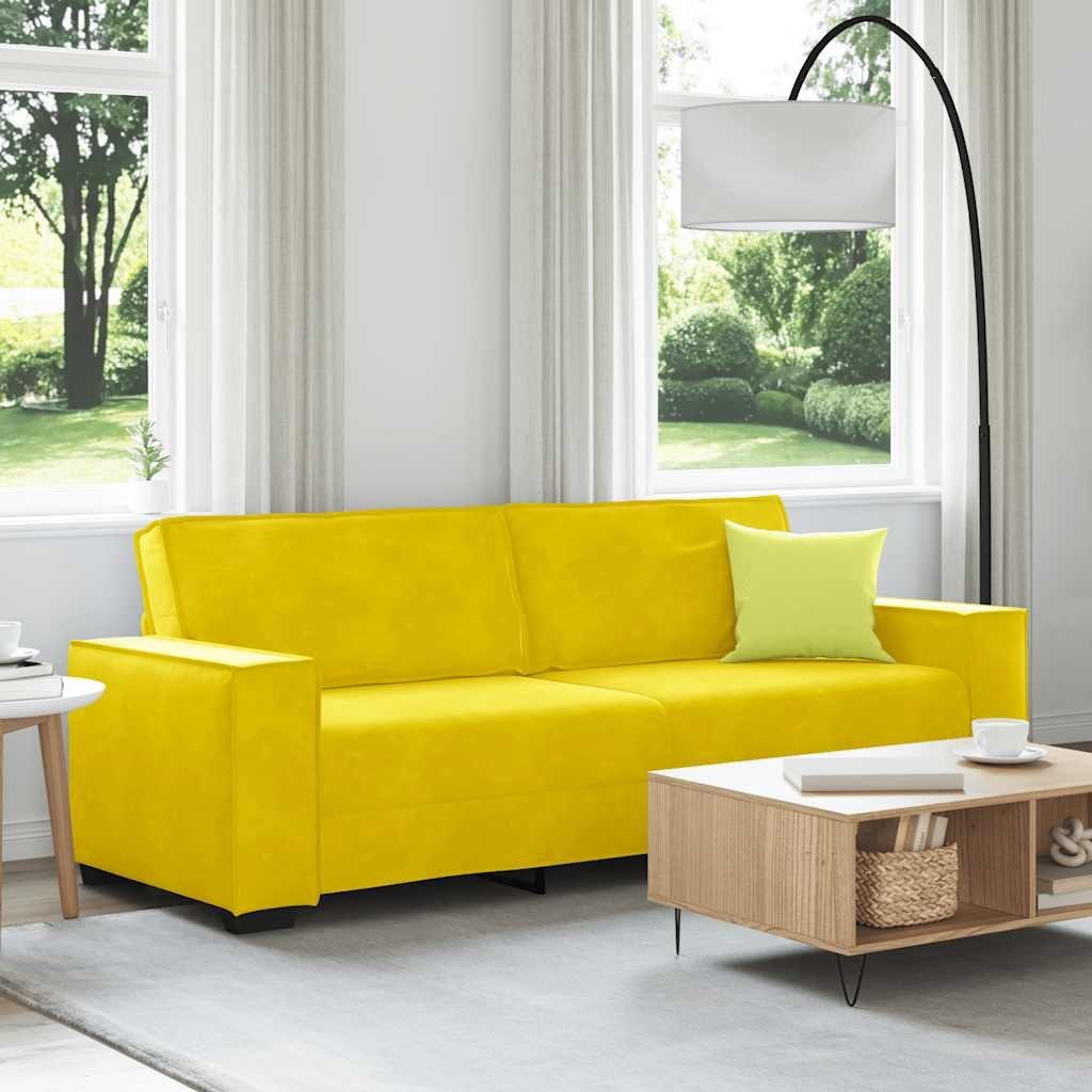 Sofa 3-osobowa, żółty, 180 cm, tapicerowana aksamitem Lumarko! Lumarko!