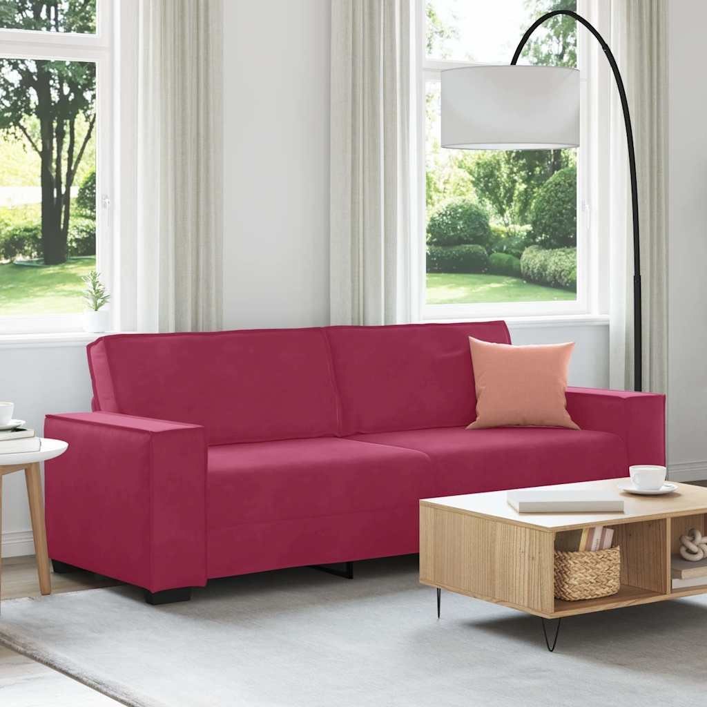 Sofa 3-osobowa, winna czerwień, 180 cm, obita aksamitem Lumarko! Lumarko!