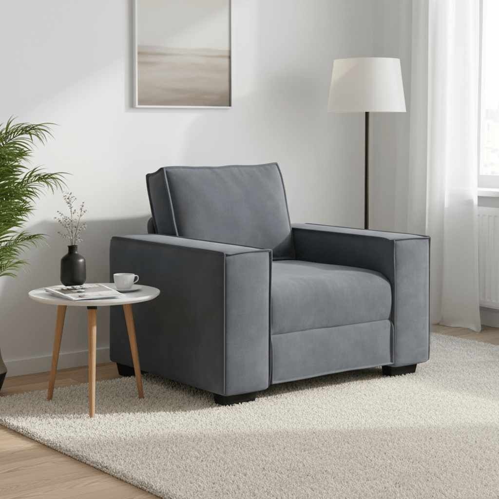 Sofa Fotel Ciemnoszary 60 cm Aksamit Lumarko! Lumarko!
