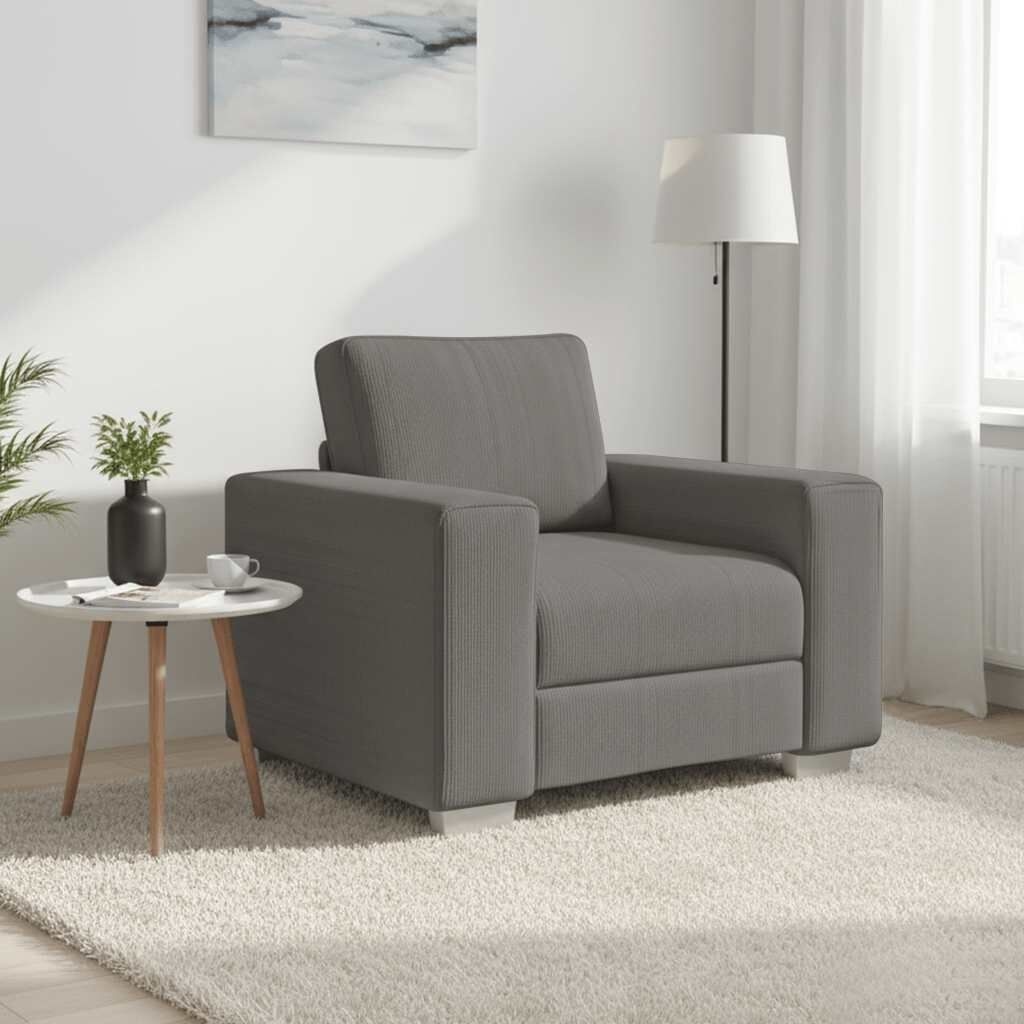Sofa Fotel Jasnoszary 60 cm Tkanina sztruksowa Lumarko! Lumarko!