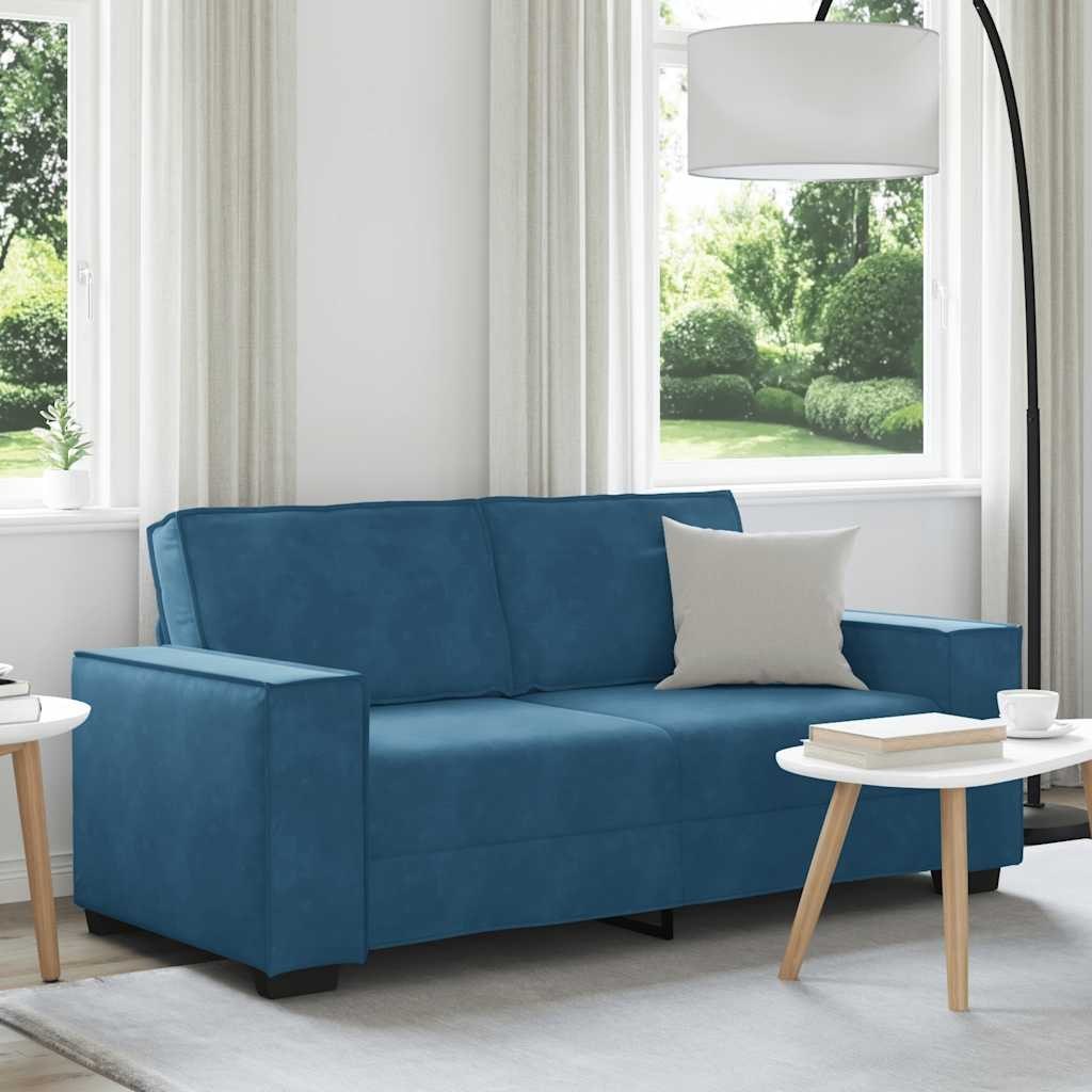 Sofa 2-osobowa, niebieski, 140 cm, tapicerowana aksamitem Lumarko! Lumarko!