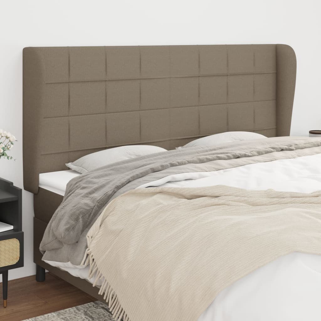 Zagłówek uszak, taupe, 163x23x118/128 cm, tkanina Lumarko! Lumarko!