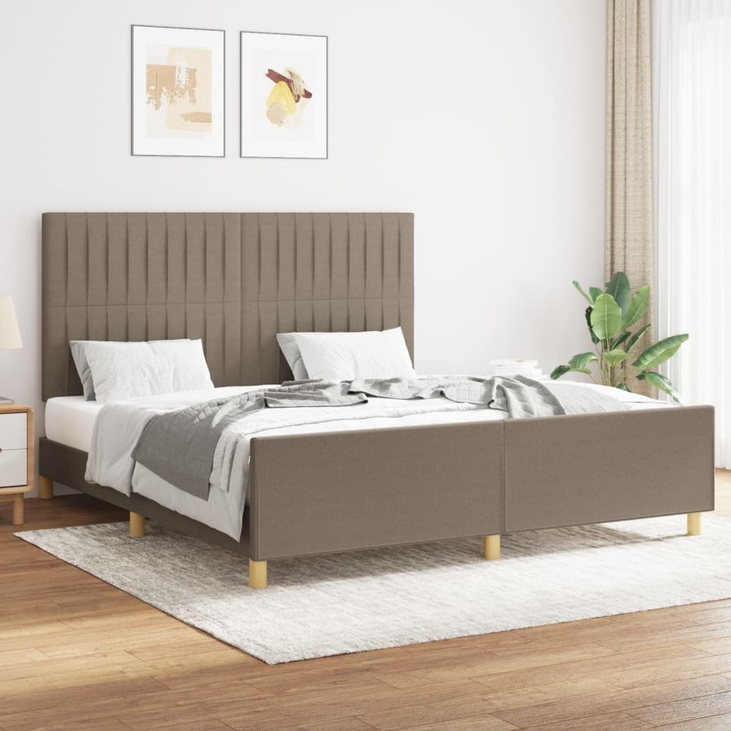 Rama łóżka bez materaca, taupe, 160x200 cm, obita tkaniną Lumarko! Lumarko!