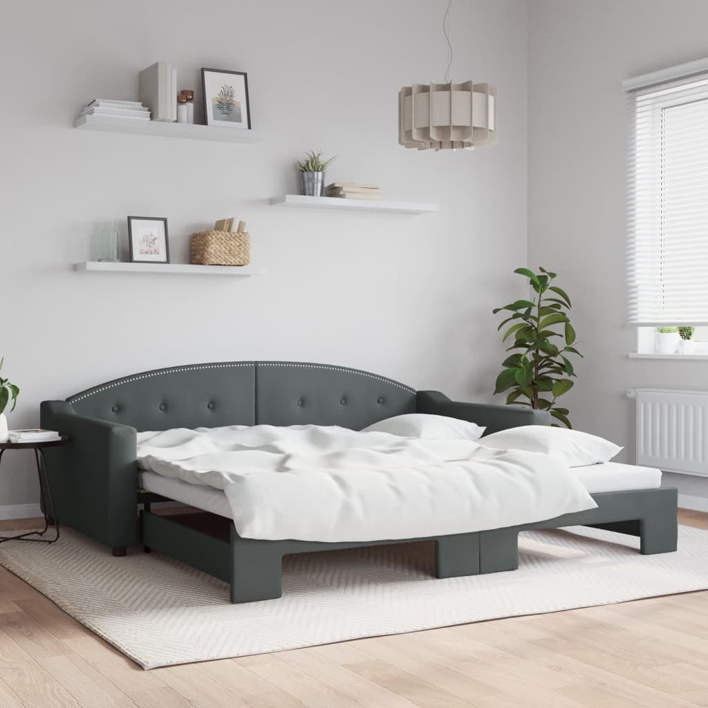 Sofa rozsuwana, ciemnoszara, 100x200 cm, tkanina Lumarko! Lumarko!