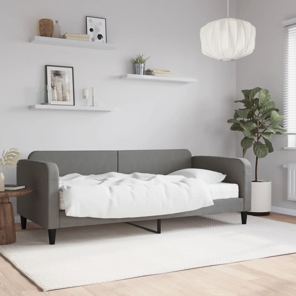 Sofa z materacem, ciemnoszara, 90x190 cm, tkanina Lumarko! Lumarko!