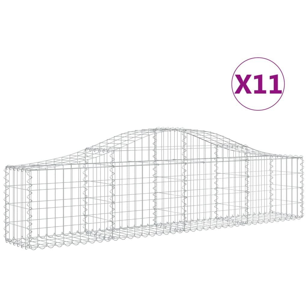 Kosze gabionowe, 11 szt, 200x30x40/60 cm, galwanizowane żelazo Lumarko! Lumarko!