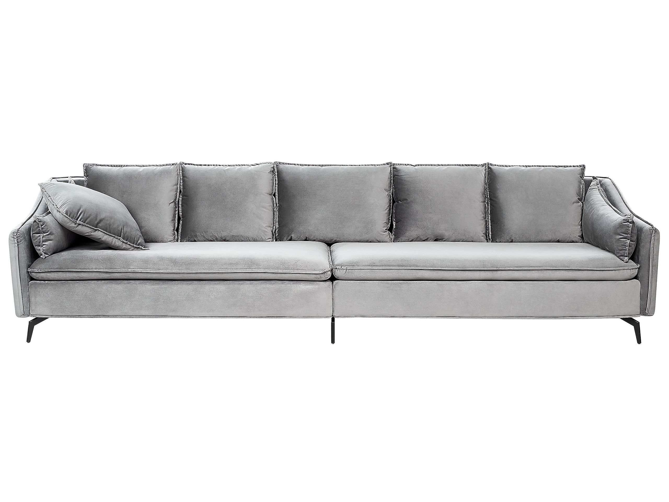 Sofa dla 4 osób AURE Welur Jasnoszary
