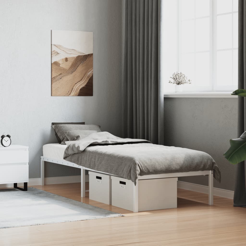 Metalowa rama łóżka, biała, 75x190 cm Lumarko! Lumarko!