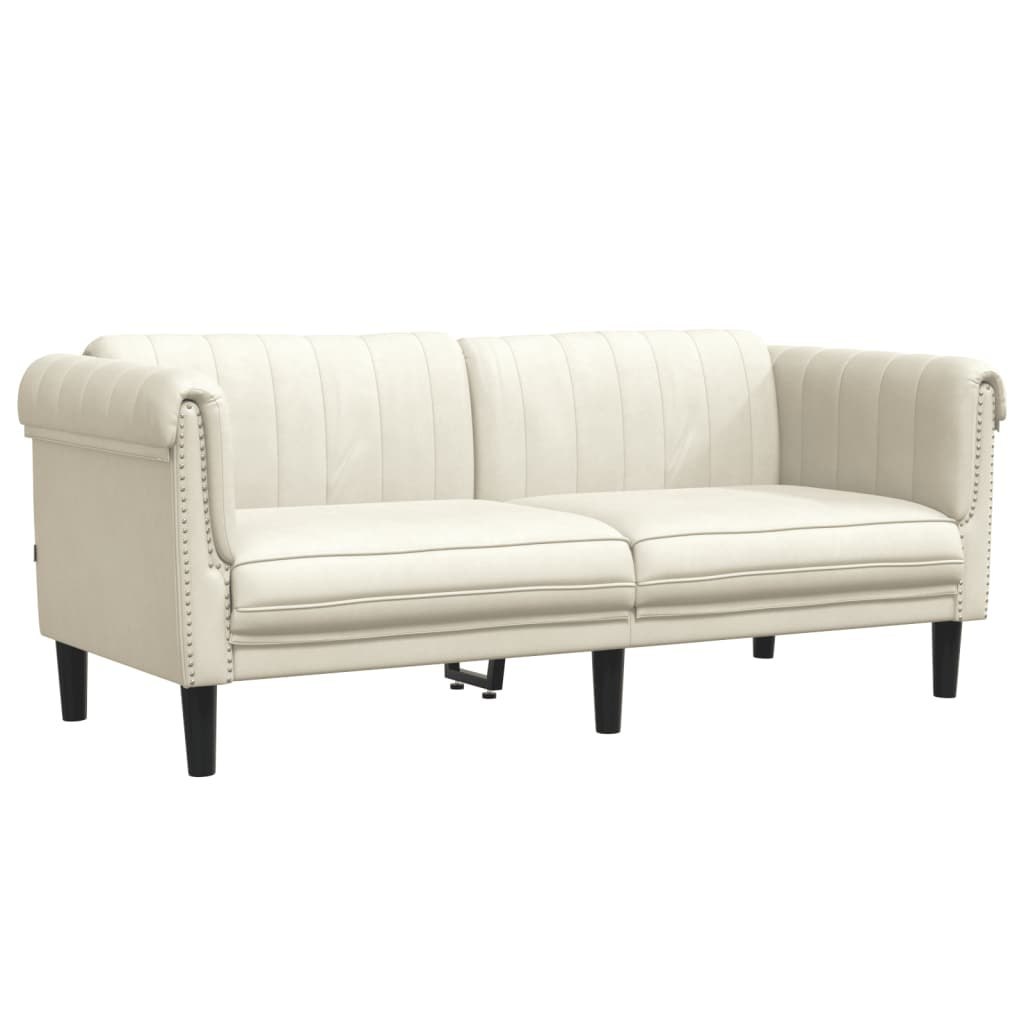 Sofa dwuosobowa, kremowa, aksamit Lumarko! Lumarko!