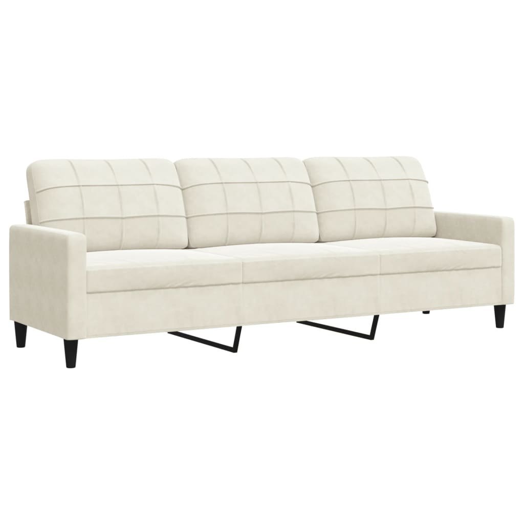 3-osobowa sofa, kremowa, 210 cm, tapicerowana aksamitem Lumarko! Lumarko!