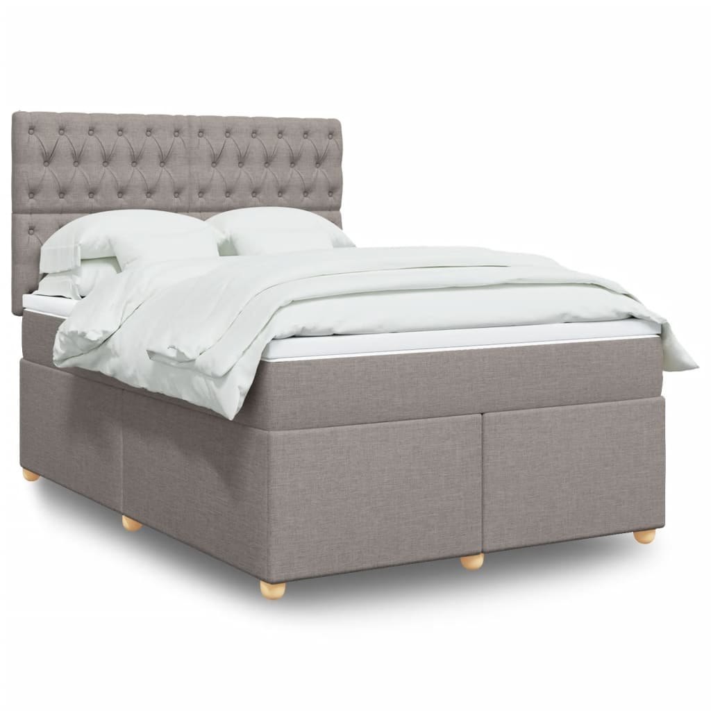 Łóżko kontynentalne z materacem, taupe, tkanina, 140x190 cm Lumarko! Lumarko!