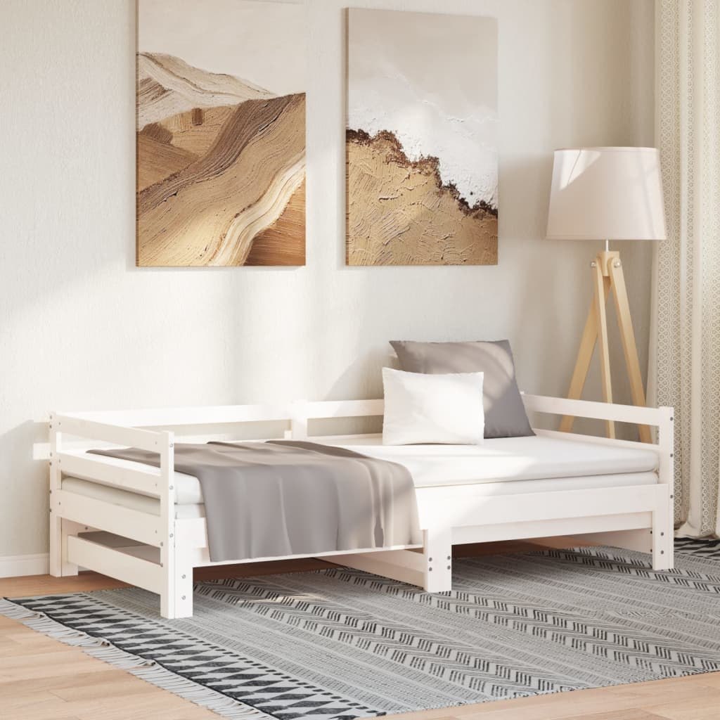 Łóżko wysuwane bez materaca, białe, 80x200 cm Lumarko! Lumarko!